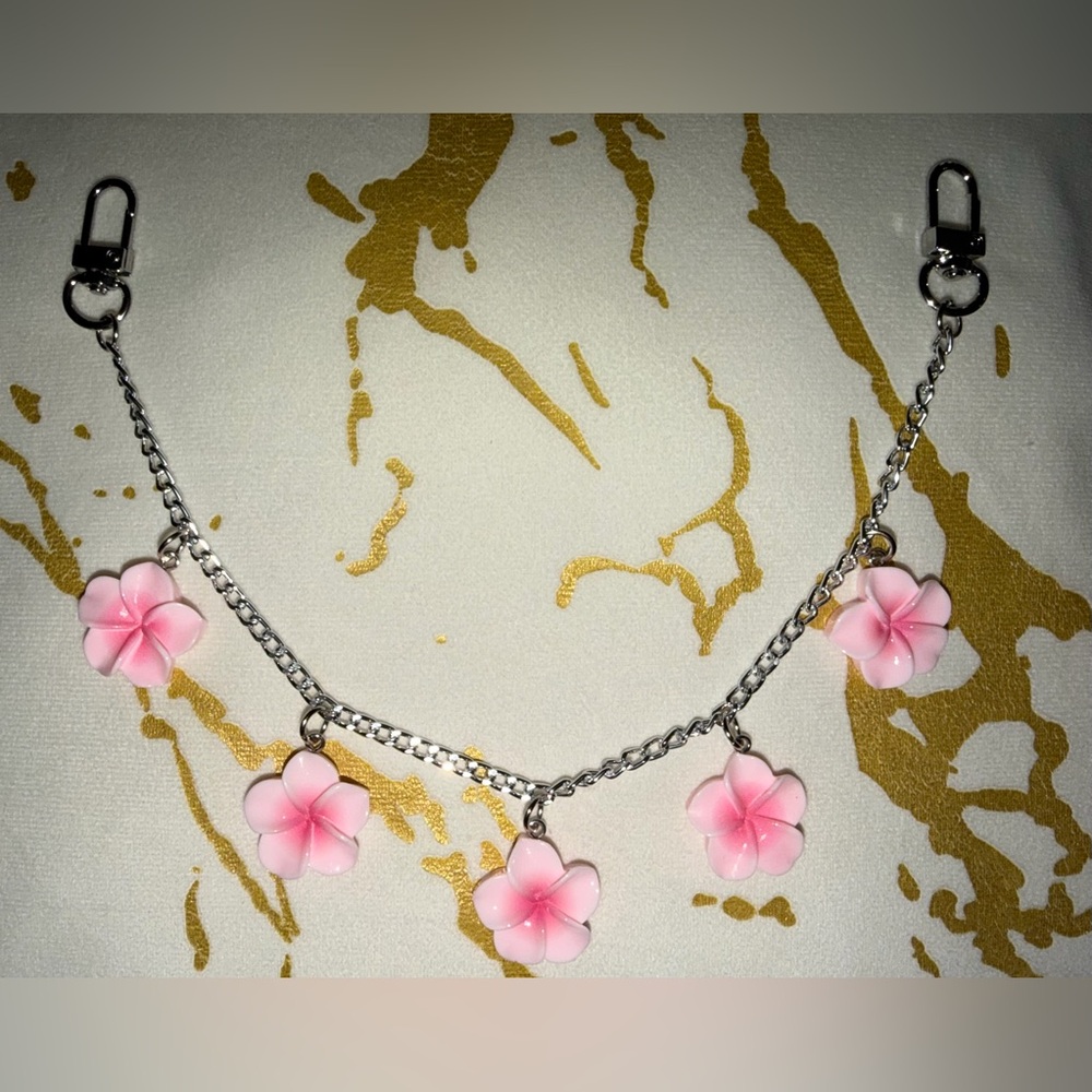 Pink Flower Bag Charm